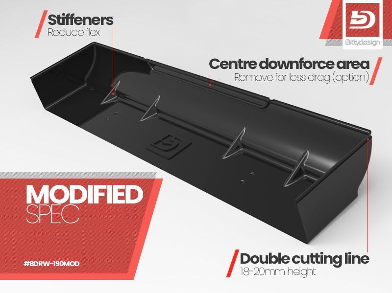 Bittydesign Alettone rigido 1900 mm Specificato modificato BDRW-190MOD