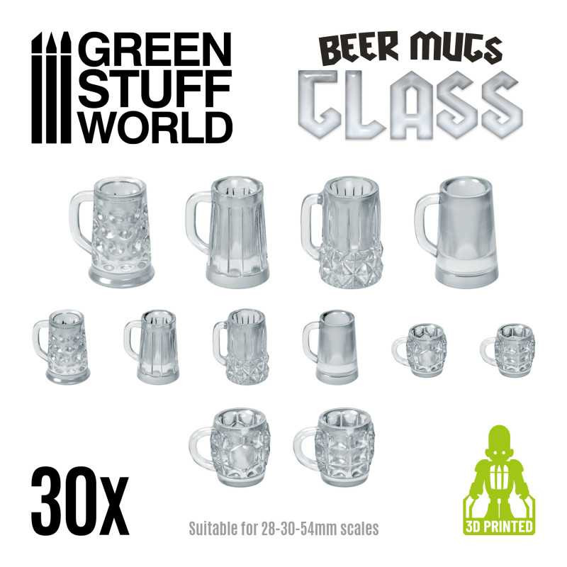 Boccali di birra trasparenti. GREEN STUFF WORLD 507194