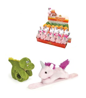 BRACCIALETTI PELUCHE A SCATTO 15CM 4ASS DISP 24PZ