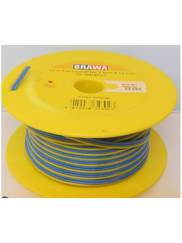 BRAWA 32392 Matassina cavo elettrico 3 poli giallo/blu/blu (25 metri)