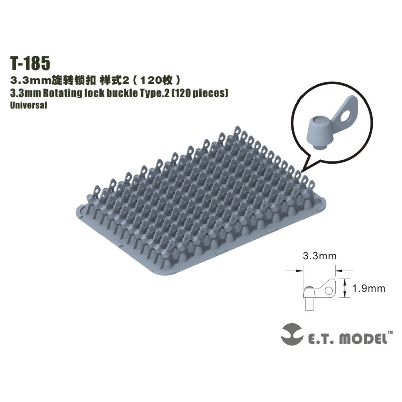 Butternuts di bloccaggio, 3,3 mm. E.T. MODEL T-185