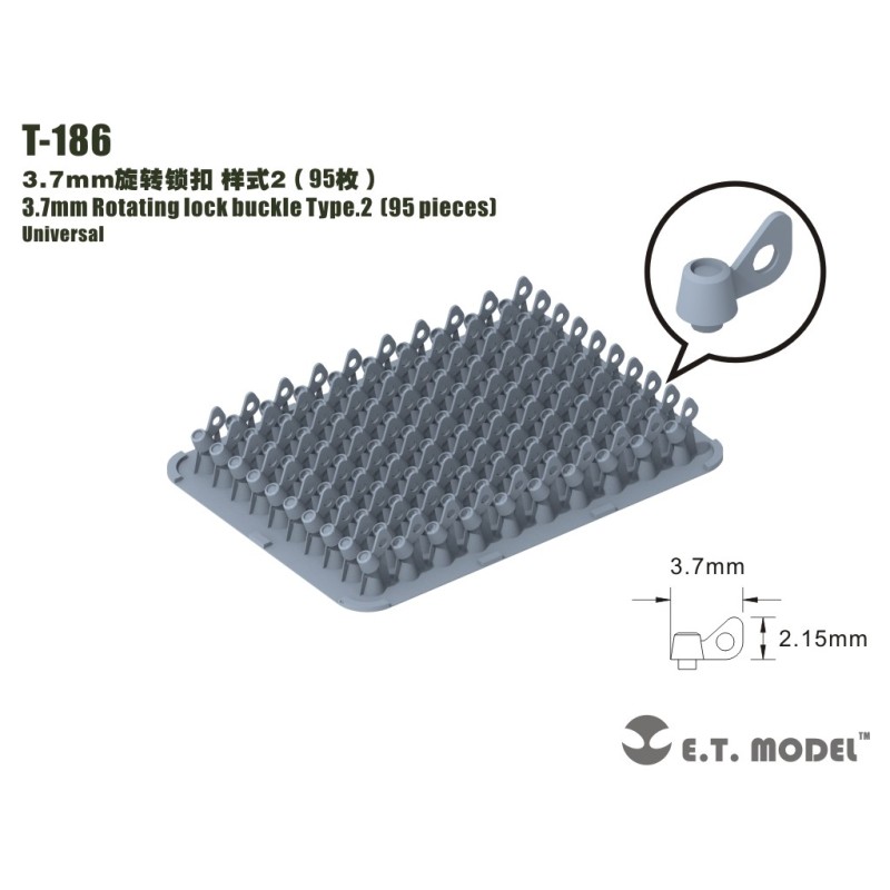 Staffe di bloccaggio, 3,7 mm. E.T. MODEL T-186