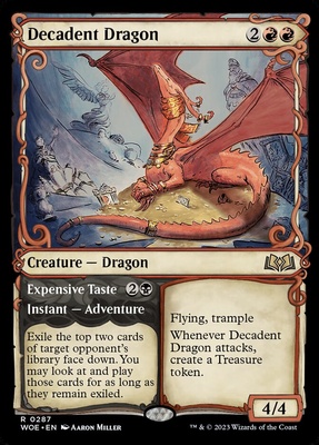 Decadent Dragon // Expensive Taste Wilds of Eldraine