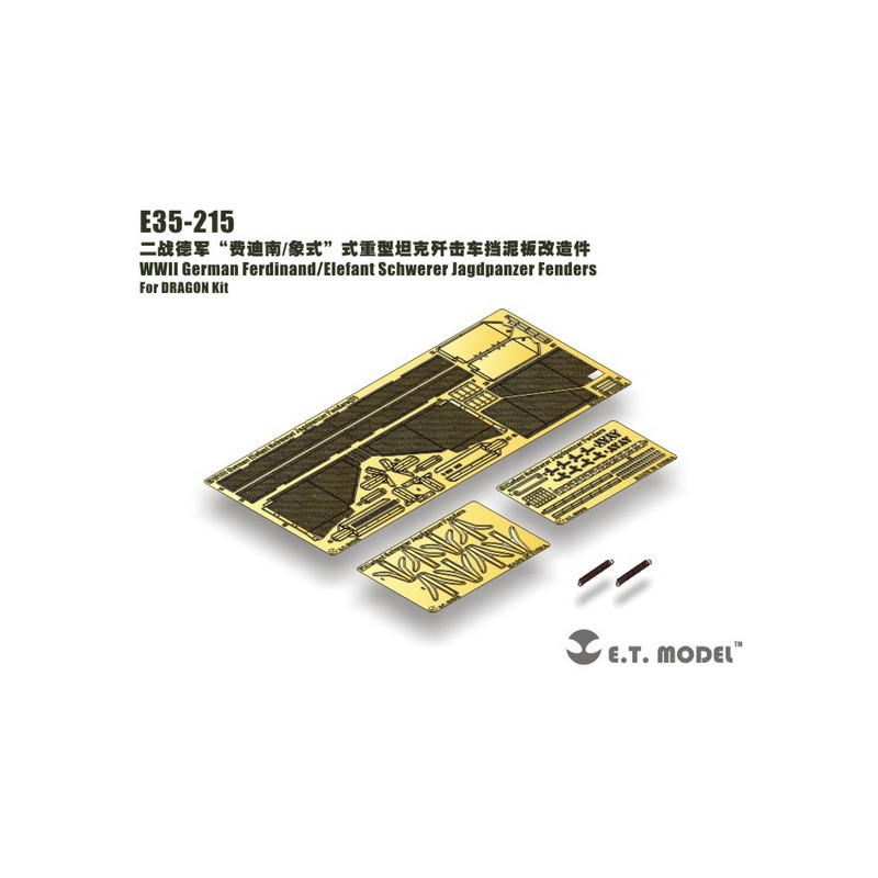 Fotoincisione: cacciacarri pesanti tedesco della seconda guerra mondiale Ferdinand/Elefant - Fenders. E.T. MODEL E35-215