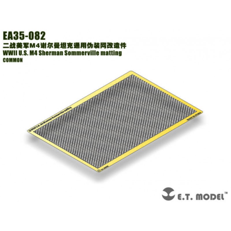 Fotoincisione: carro armato medio americano M4 Sherman - Tappetino della seconda guerra mondiale di Sommerville. E.T. MODEL EA35-082
