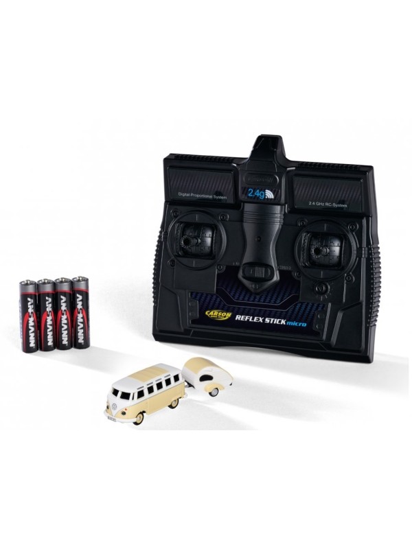 CARSON 500504164 Scala 1:87 Pulmino radiocomandato VW T1 +Trailer 2.4G 100% RTR