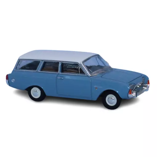 Ford Taunus P3 Turnier - Bleu clair & blanc - 1964 - Brekina 19475 - HO 1/87