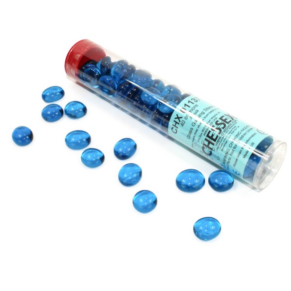 Chessex - Tubo da 40 Gaming Stones - Crystal Aqua