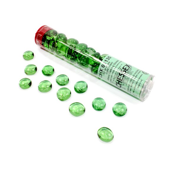 Chessex - Tubo da 40 Gaming Stones - Crystal Light Green
