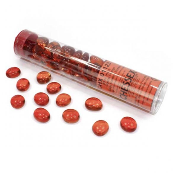 Chessex - Tubo da 40 Gaming Stones - Crystal Orange
