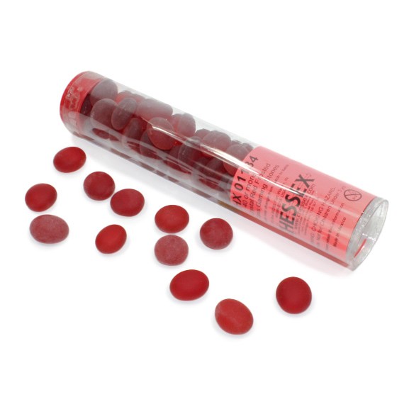 Chessex - Tubo da 40 Gaming Stones - Crystal Red Frosted