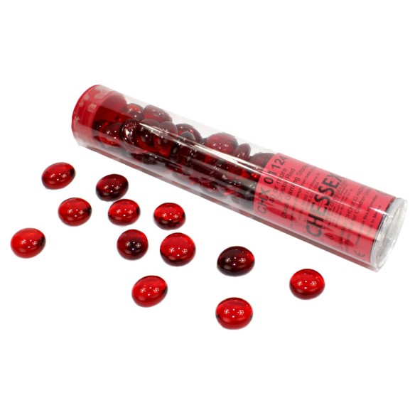 Chessex - Tubo da 40 Gaming Stones - Crystal Red