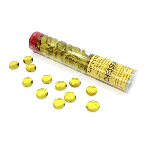 Chessex - Tubo da 40 Gaming Stones - Crystal Yellow