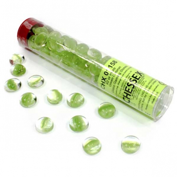 Chessex - Tubo da 40 Gaming Stones - Green Catseye