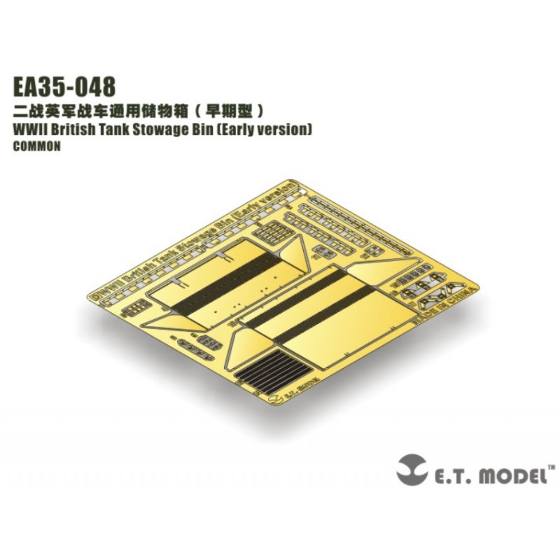 Fotoincisione: Contenitore di stoccaggio per carri armati britannici della seconda guerra mondiale: versione precedente. E.T. MODEL EA35-048