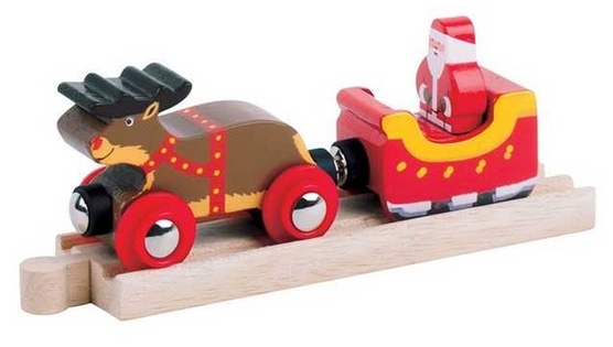 Bigjigs Rail Slitta di Babbo Natale + pista