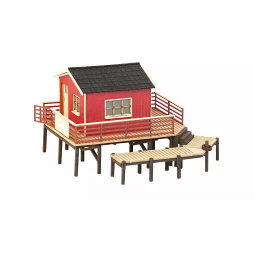 Edificio per il noleggio di barche NOCH 14259 - HO 1/87- 92x73x53 mm