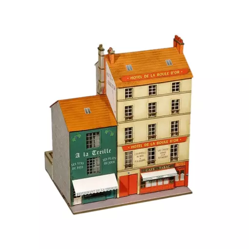 Bloc de 2 immeubles droits (Restaurant À La Treille + Hôtel de la Boule d’Or) - Régions et Compagnies VIL005 - HO 1/87