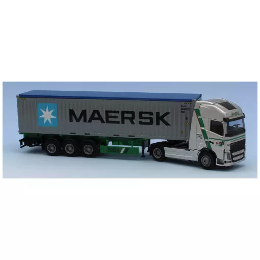 Semi remorque Volvo FH 12XL/Aerop, containair 40', "Hebra Maersk" - AWM 75257 - HO 1/87