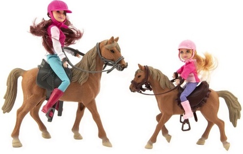 2 cavalli + 2 bambole fantino