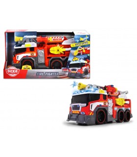 Dickie - Camion Pompieri 38 cm Luci e Suoni, Funzione Spruzza Acqua