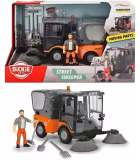 Dickie - Spazzatrice Stradale Karcher Scala 1:24, cm. 19,5, con Personaggio