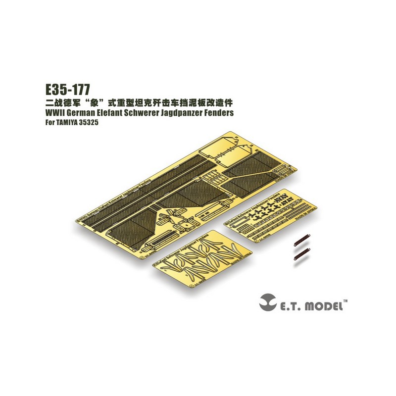Fotoincisione: cacciacarri tedesco Elefant della seconda guerra mondiale - Fenders. E.T. MODEL E35-177