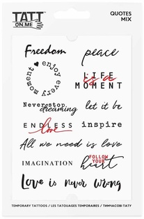 TATTonMe Tatuaggi temporanei waterproof Frasi mix