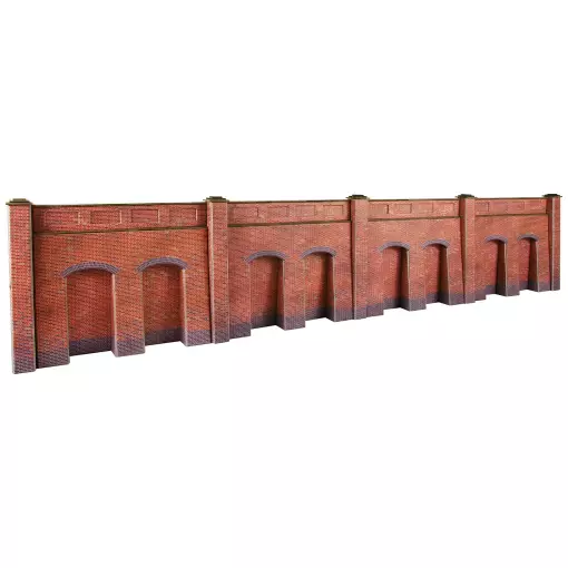 Mur de soutènement en briques rouges - Metcalfe PO244 - OO/HO