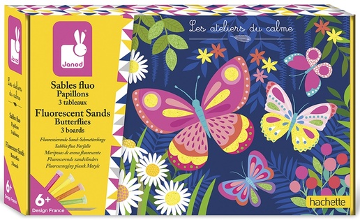 Janod Atelier Set Midi Sabbia Colorata con Glitter Farfalle dai 6 Anni