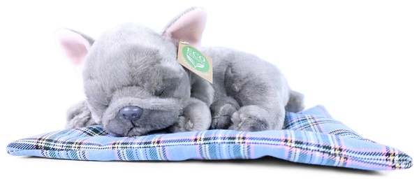 Peluche cane Bulldog francese sdraiato 23 cm ECO-FRIENDLY