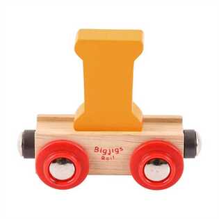 Binari del treno in legno Bigjigs Rail Wagon - Lettera I