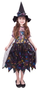 Costume da strega per bambini colorato (M) in confezione elettronica