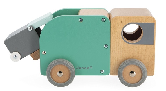Janod Camion dei rifiuti in legno Bolid