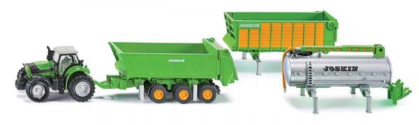 SIKU Farmer - Trattore Deutz con rimorchio Joskin, 1:87