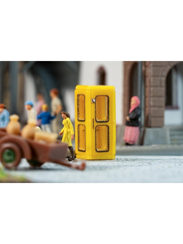 FALLER 272928 Scala N Elementi decorativi: Due cabine telefoniche Posta Federale