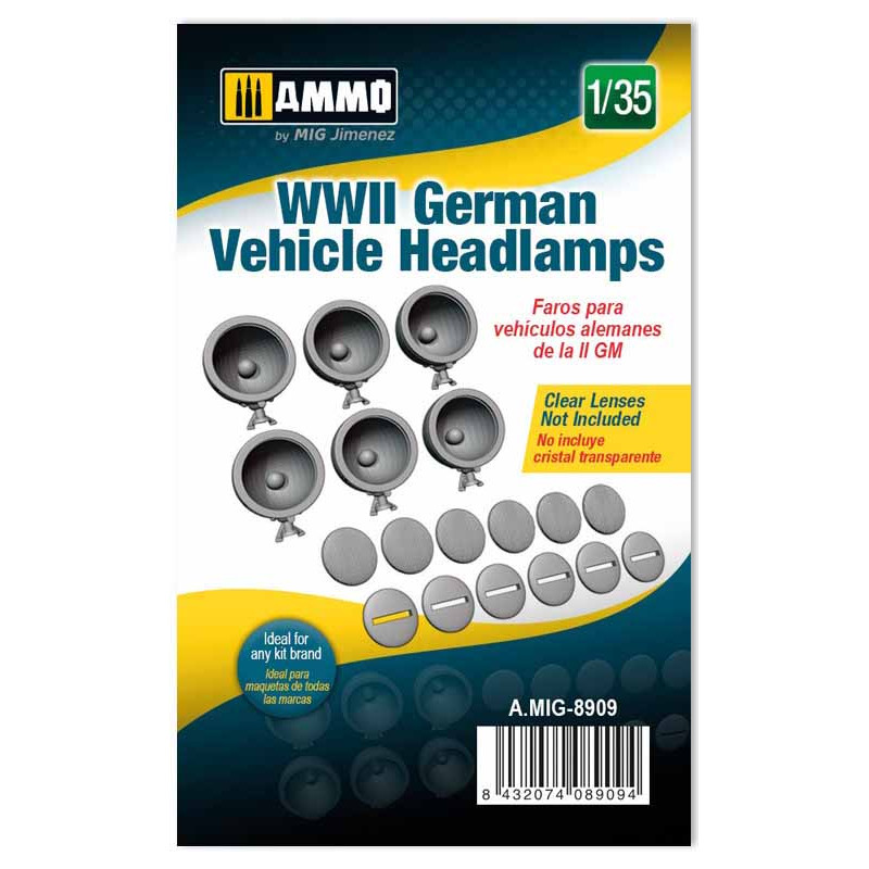 Fari di veicoli tedeschi senza vetro. AMMO MIG JIMENEZ 8909