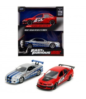 Fast & Furious - Twin Pack Scala 1:32 Mitsubishi Lancer Evolution IX e Nissan Skyline GT-R di Brian