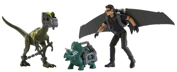 Mattel Jurassic World AIan Malcolm con dinosauri e accessori