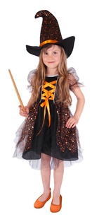 Costume da strega per bambini con stelle (L)
