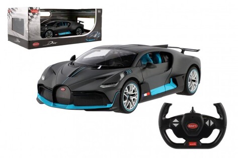 Auto radiocomandata Bugatti Divo RASTAR plastica grigia 32 cm, telecomando 2,4 GHz. alimentato a bat