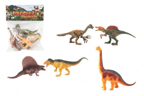 Dinosauro in plastica 16-18 cm 5 pezzi in un sacchetto