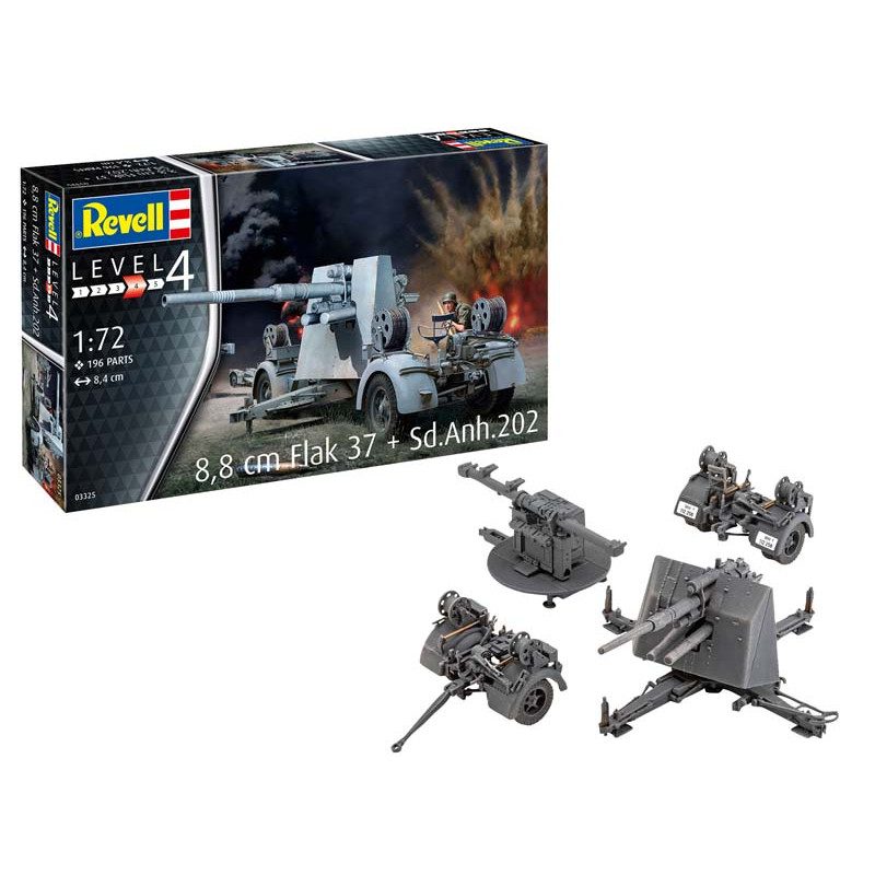 Flak 37 di 8,8 cm e Sd. Anh.202. REVELL 03325