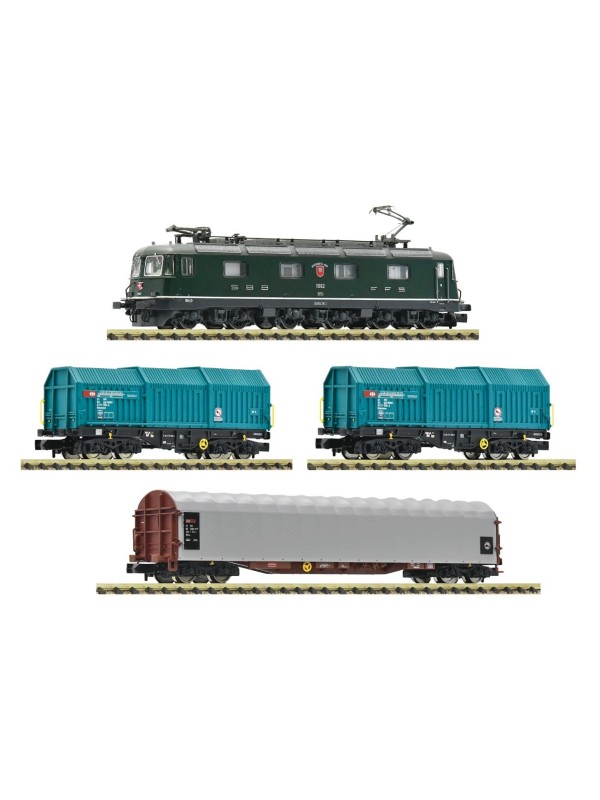 FLEISCHMANN 5560012 Scala N Set 4 pezzi: Treno merci delle SBB in epoca V