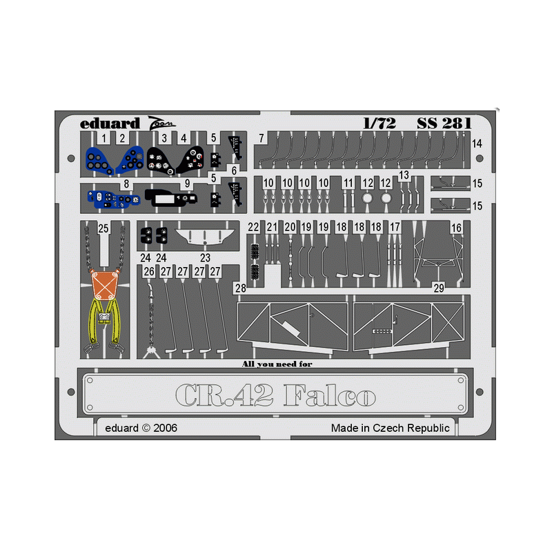 Pellicola fotoincisa: CR 42 Falco (kit Italeri). EDUARD SS281