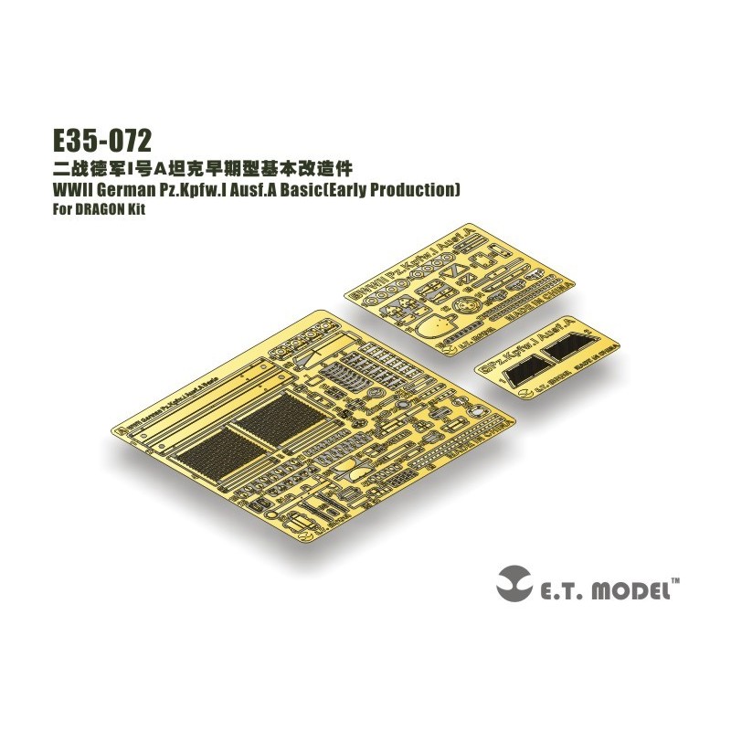 Fotoincisione: Pz.Kpfw.I Ausf.A, versione iniziale. E.T. MODEL E35-072