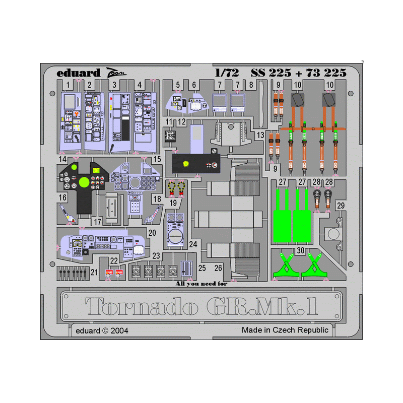 Tornado fotoinciso: Tornado GR.Mk.1 (kit HASEGAWA). EDUARD SS225