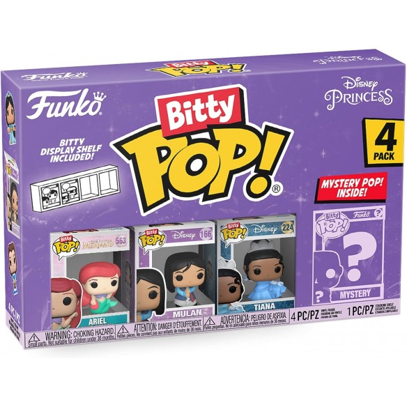 Funko Bitty Pop - Disney: Princess 4 Pack - Ariel / Mulan / Tiana / Mystery