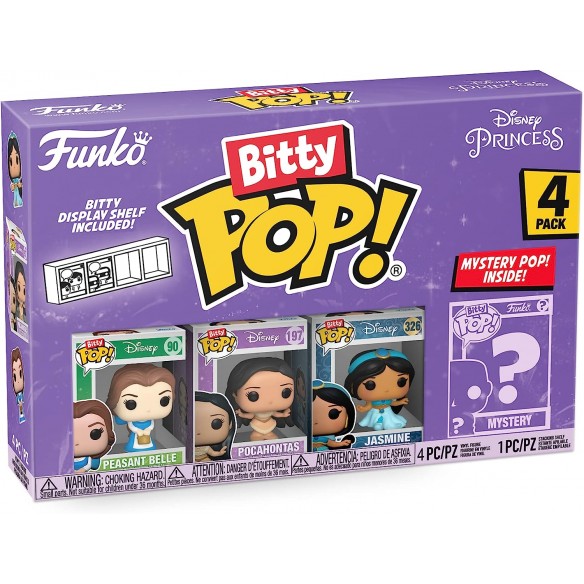 Funko Bitty Pop - Disney: Princess 4 Pack - Belle / Pocahontas / Jasmine / Mystery