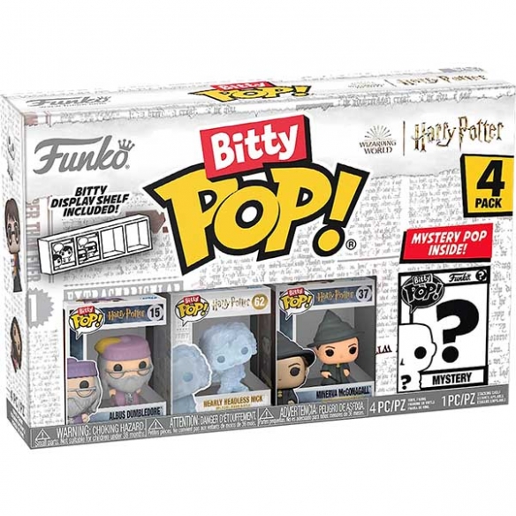 Funko Bitty Pop - Harry Potter 4 Pack - Albus Dumbledore / Nearly Headless Nick / Minerva McGonagall / Mystery